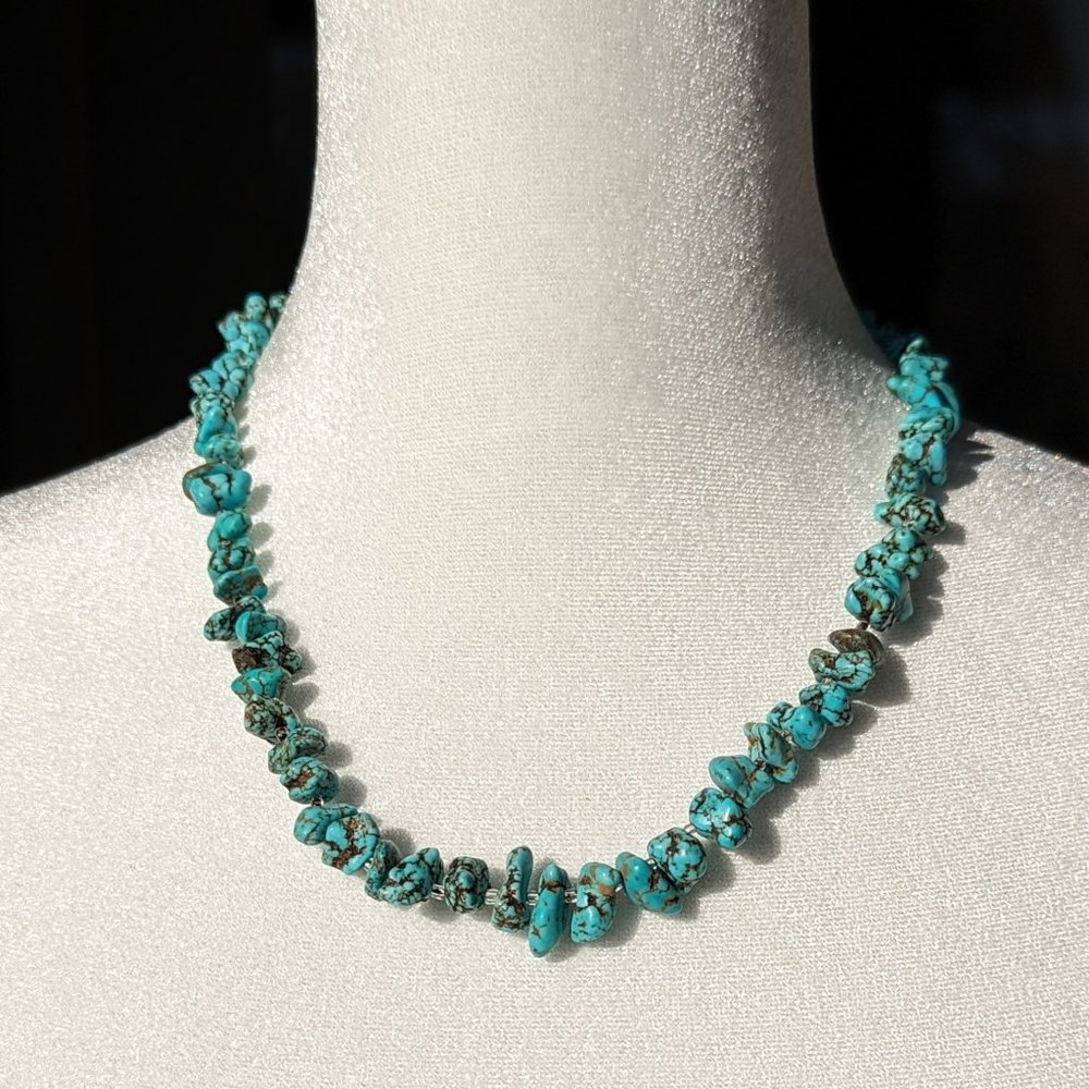 Tumbled Genuine Turquoise Stone Necklace